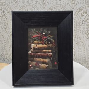 Black Picture Frame for 5"x7" Photo Wood Grain Gallery Wall Christmas Print